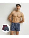 DIM DIM COTTON STRETCH LOOSE BOXER 2x - Pánske voľné boxerky 2 ks - tmavo červená - tmavo modrá