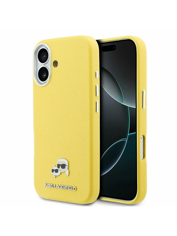 Karl Lagerfeld Karl Lagerfeld PU Karl and Choupette Heads Pins MagSafe Zadný kryt pre iPhone 17 Yellow