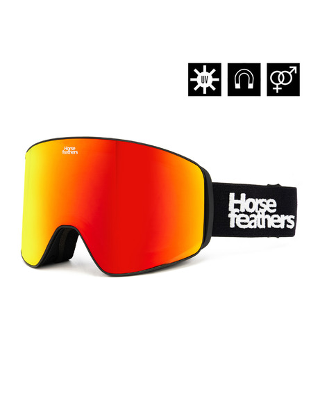 Horsefeathers Snowboardové okuliare Lynx - black/mirror red
