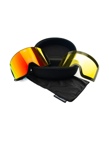 Horsefeathers Snowboardové okuliare Lynx - black/mirror red