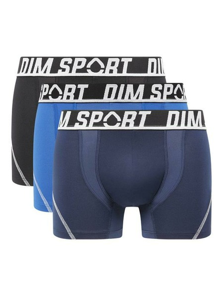 DIM DIM SPORT MICROFIBRE BOXER 3x - Pánske športové boxerky 3 ks - čierna - modrá