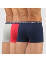 DIM Sada troch pánskych boxeriek v tmavomodrej, červenej a svetlosivej farbe Dim COTTON STRETCH BOXER