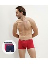 DIM Sada troch pánskych boxeriek v tmavomodrej, červenej a svetlosivej farbe Dim COTTON STRETCH BOXER
