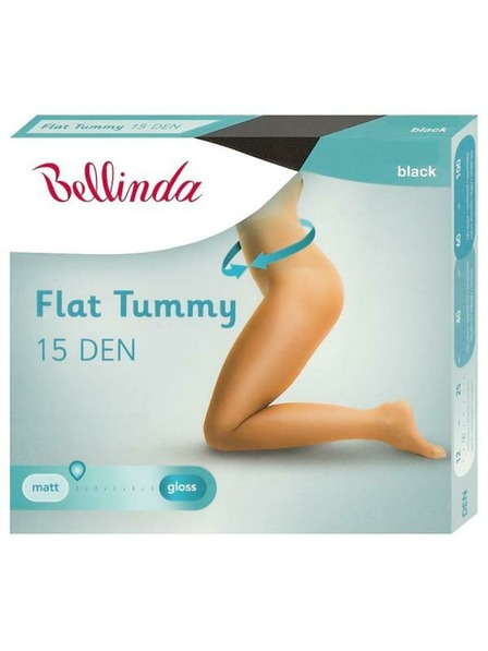 Bellinda Čierne dámske pančuchy s plochým bruškom BELLINDA Flat Tummy 15 DEN