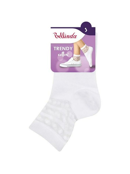 Bellinda Biele dámske ponožky s ozdobným detailom Bellinda TRENDY COTTON SOCKS