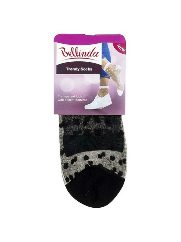Bellinda Čierne dámske bodkované hodvábne ponožky Bellinda TRENDY SOCKS