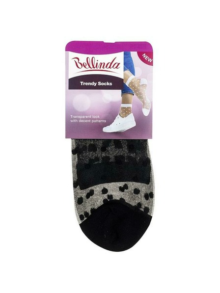 Bellinda Čierne dámske bodkované hodvábne ponožky Bellinda TRENDY SOCKS