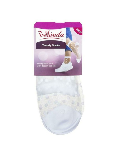 Bellinda Biele dámske bodkované hodvábne ponožky Bellinda TRENDY SOCKS