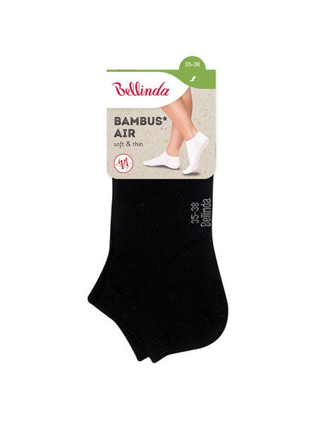 Bellinda Čierne dámske členkové ponožky Bellinda BAMBUS AIR LADIES IN-SHOE SOCKS