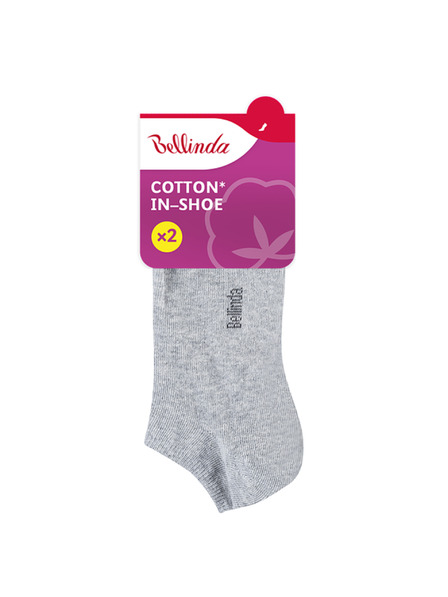 Bellinda Súprava dvoch párov dámskych ponožiek v sivej farbe Bellinda COTTON IN-SHOE SOCKS 2x