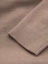 Ombre Clothing Pánsky pletený rolák s viskózou - tmavobéžový V3 OM-SWTN-0127 Ombre Clothing