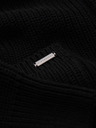 Ombre Clothing Pánsky bavlnený sveter so šálovým límcom - čierny V4 OM-SWCD-0153 Ombre Clothing