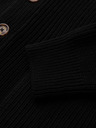 Ombre Clothing Pánsky bavlnený sveter so šálovým límcom - čierny V4 OM-SWCD-0153 Ombre Clothing