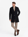 Ombre Clothing Čierny pánsky ľahký kabát Ombre Oblečenie