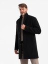 Ombre Clothing Čierny pánsky ľahký kabát Ombre Oblečenie