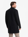 Ombre Clothing Čierny pánsky ľahký kabát Ombre Oblečenie