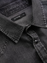 Ombre Clothing Čierna pánska džínsová košeľa Ombre Oblečenie