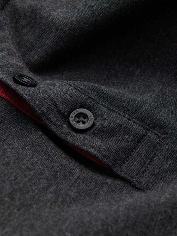 Ombre Clothing Čierne pánske henley tričko Ombre Clothing