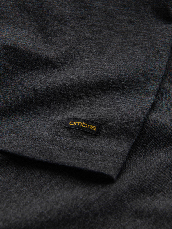 Ombre Clothing Čierne pánske henley tričko Ombre Clothing