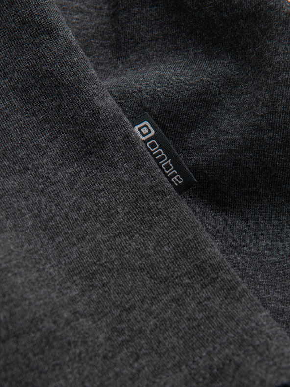 Ombre Clothing Čierne pánske henley tričko Ombre Clothing