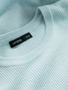 Ombre Clothing Pánsky melanžový štruktúrovaný pletený sveter Mint Ombre Oblečenie