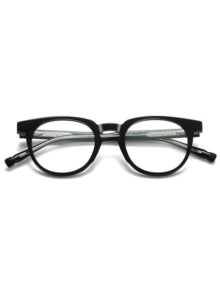VEYREY VeyRey nerd acetátové slnečné okuliare Phuffy čierna obruč číre sklá