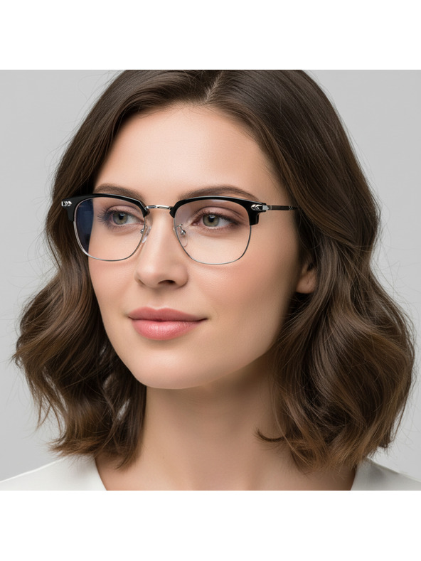 VEYREY VeyRey nerd slnečné okuliare Gruvunk strieborná obruba čiré sklá