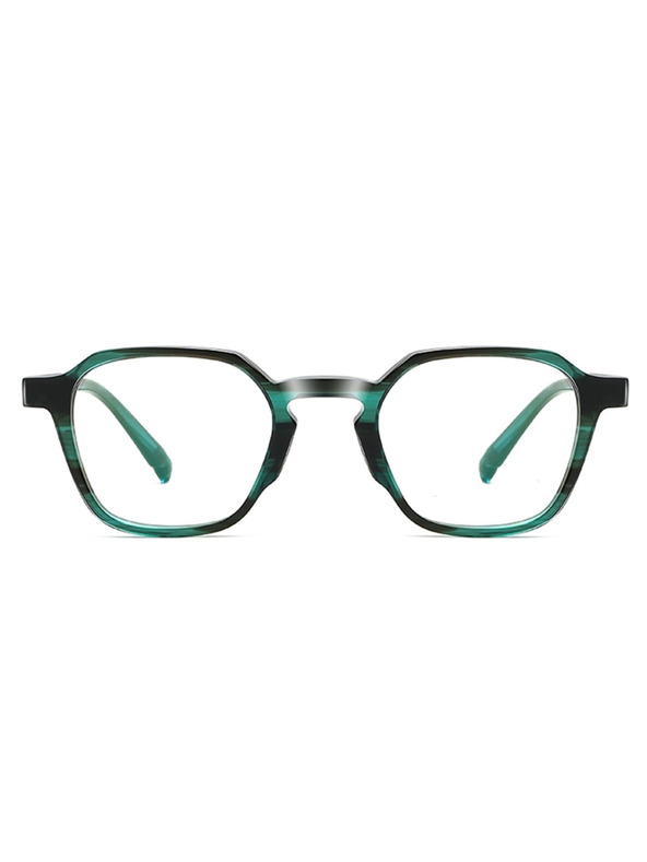 VEYREY VeyRey hranatné acetátové slnečné okuliare Zuwn čierna/viacfarebná/zelená obruba čiré sklá