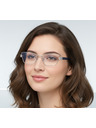 VEYREY VeyRey dámske cat-eye dámske okuliare blokujúce modré svetlo Gallit strieborná obruba čiré sklá
