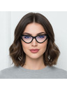 VEYREY VeyRey dámske cat-eye dámske okuliare blokujúce modré svetlo Charive čierna obruba čiré sklá