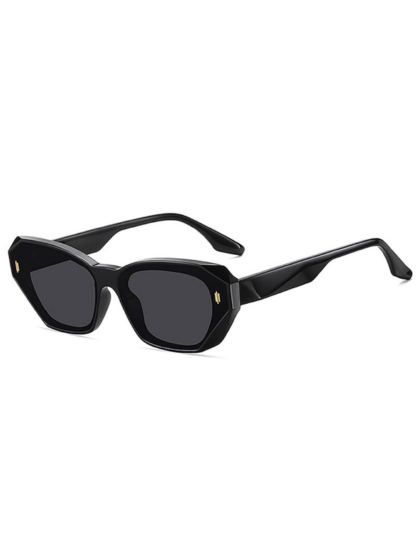 VEYREY VeyRey cat-eye acetátové polarizačné slnečné okuliare Oghash čierna obruba čierne sklá