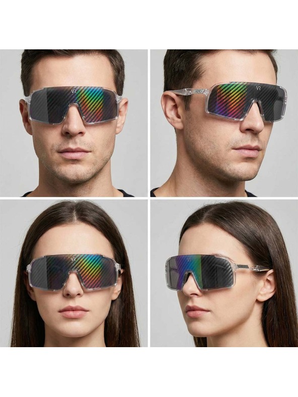 VEYREY VeyRey športové slnečné okuliare Ogharod (hologram Carbon) transparentný rám viacfarebné sklá