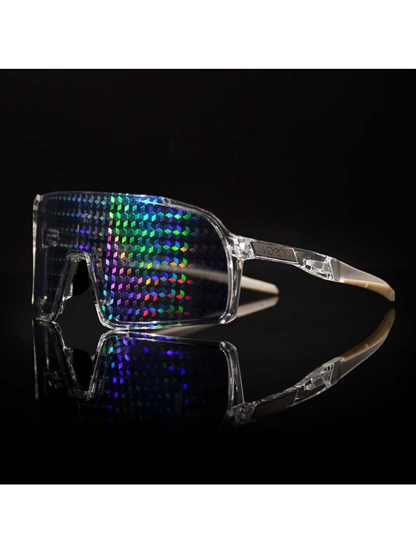 VEYREY VeyRey športové slnečné okuliare Ogharod (hologram Diamant) transparentný rám viacfarebné sklá