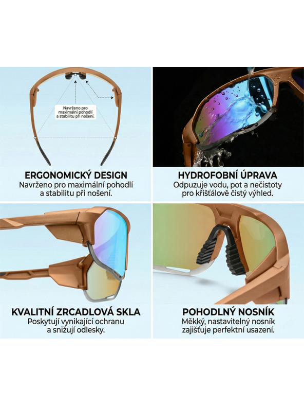 VEYREY VeyRey športové polarizačné slnečné okuliare Bralter hnedá obruba modrá skla