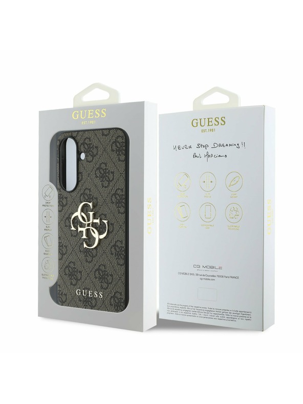 Guess Guess PU 4G Metal Logo Zadný Kryt pre Samsung Galaxy A56 Brown