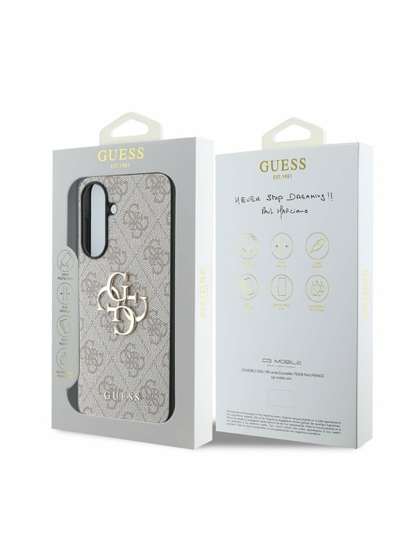 Guess Guess PU 4G Metal Logo Zadný Kryt pre Samsung Galaxy A56 Pink