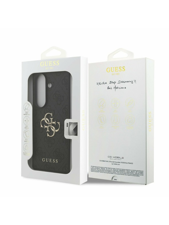 Guess Guess PU 4G Metal Logo Zadný Kryt pre Samsung Galaxy Z Fold 7 Grey