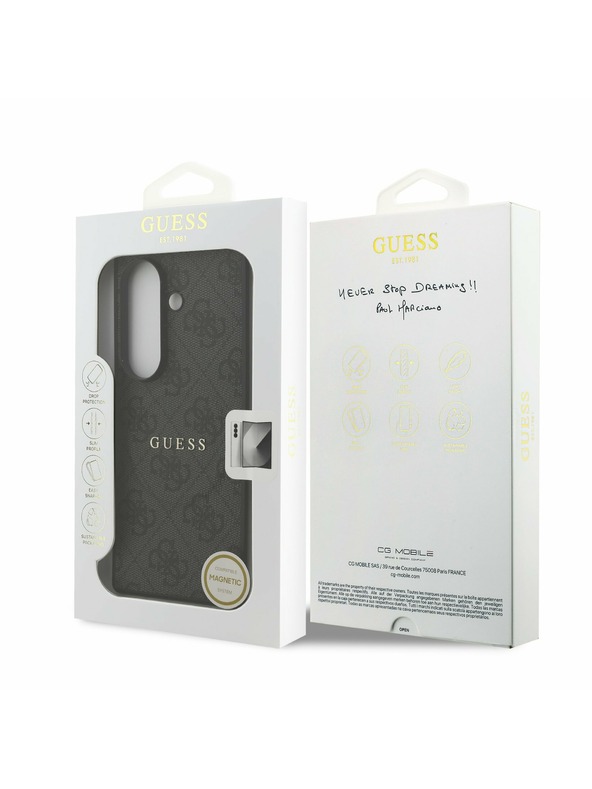 Guess Guess PU Leather 4G Colored Ring Magnetic Zadný Kryt pre Samsung Galaxy Z Fold 7 Black