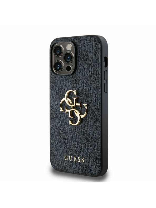 Guess Guess PU 4G Metal Logo Zadný Kryt pre iPhone 14 Pro Max Grey