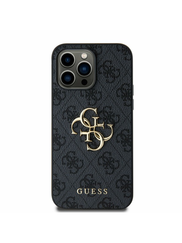 Guess Guess PU 4G Metal Logo Zadný Kryt pre iPhone 14 Pro Max Grey