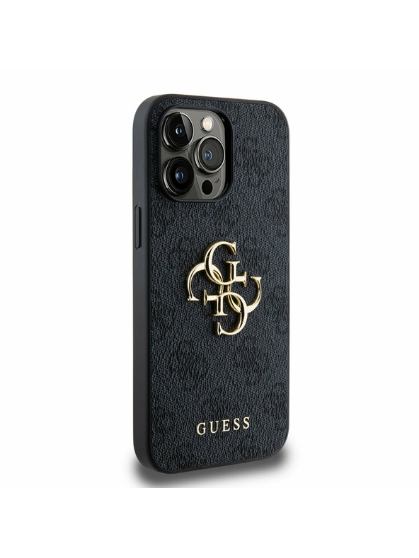 Guess Guess PU 4G Metal Logo Zadný Kryt pre iPhone 14 Pro Max Grey