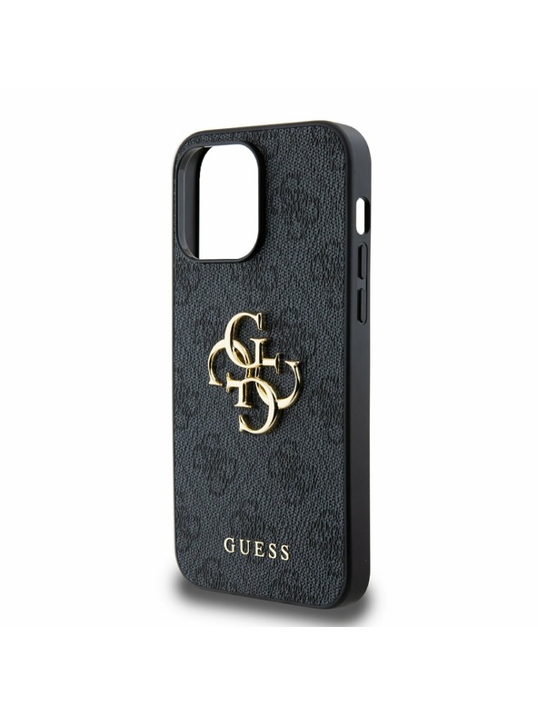 Guess Guess PU 4G Metal Logo Zadný Kryt pre iPhone 14 Pro Max Grey