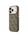 Guess Guess PU Leather 4G Gold Frame MagSafe Zadný Kryt pre iPhone 17 Pro Brown