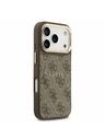 Guess Guess PU Leather 4G Gold Frame MagSafe Zadný Kryt pre iPhone 17 Pro Brown