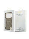 Guess Guess PU Leather 4G Gold Frame MagSafe Zadný Kryt pre iPhone 17 Pro Brown