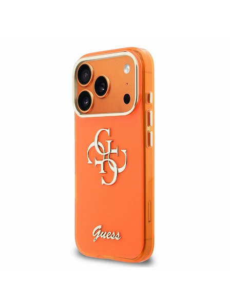 Guess Guess IML 4G Script Metal Logo Zadný Kryt pre iPhone 17 Pro Orange
