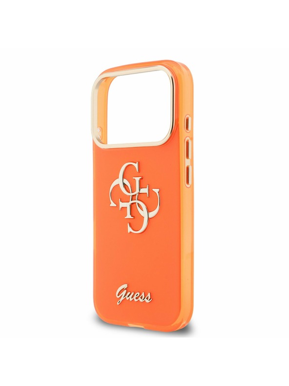 Guess Guess IML 4G Script Metal Logo Zadný Kryt pre iPhone 17 Pro Orange