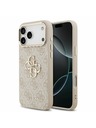 Guess Guess PU Leather 4G Metal Logo Gold Frame Zadný Kryt pre iPhone 17 Pro Max Pink