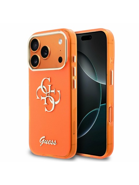 Guess Guess IML 4G Script Metal Logo Zadný Kryt pre iPhone 17 Pro Max Orange