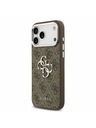 Guess Guess PU 4G Metal Logo Zadný Kryt pre iPhone 17 Pro Max Silver Brown